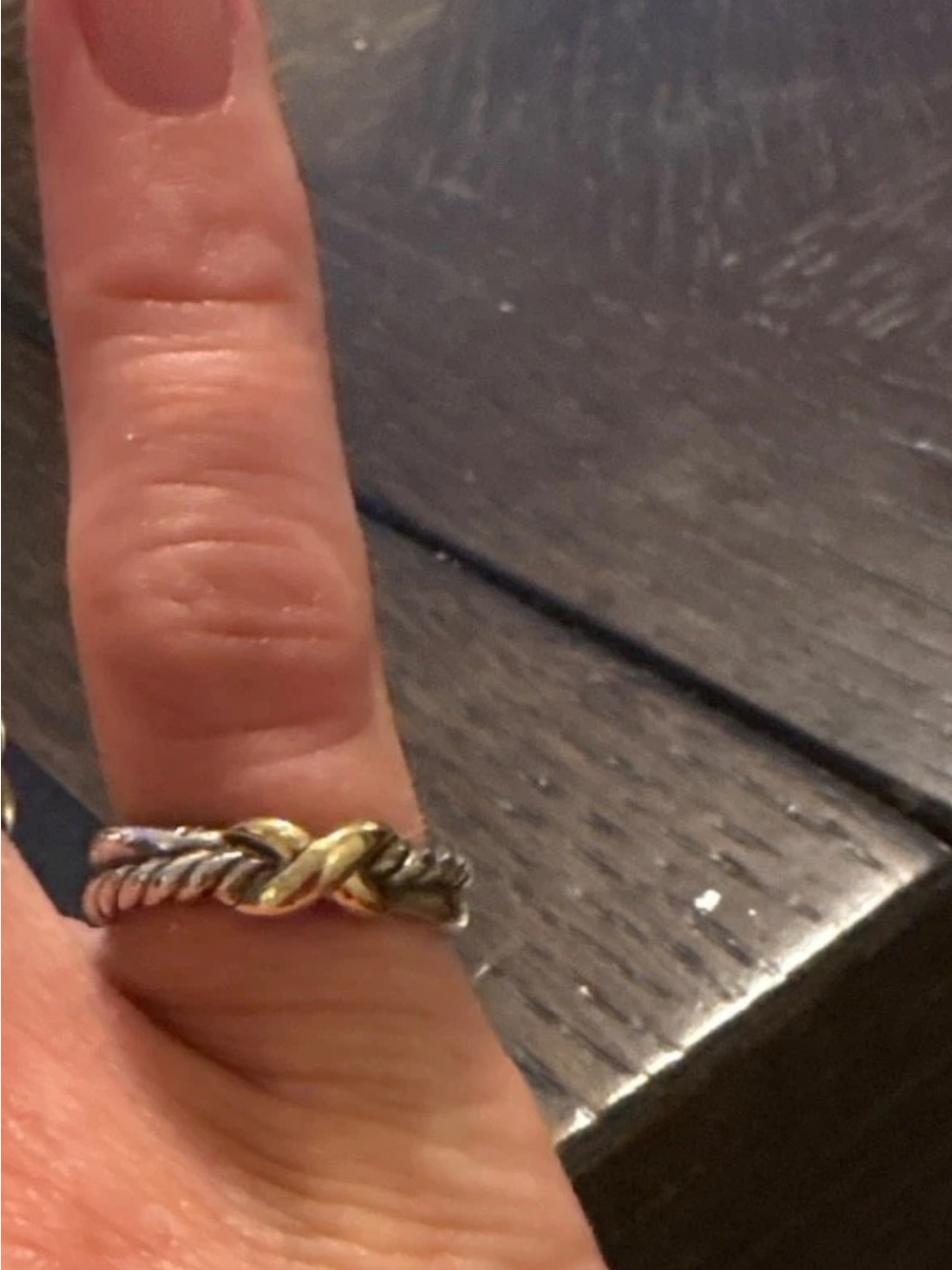 David Yurman Two-Tone Twisted Knot Ring in Gold and Silver